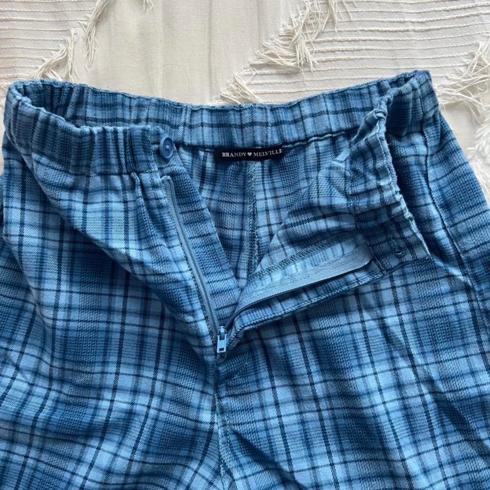 Brandy Melville Blue Plaid Pants